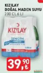 KIZILAY DOĞAL MADEN SUYU 6X200 ML fiyat ve kampanya bilgisi